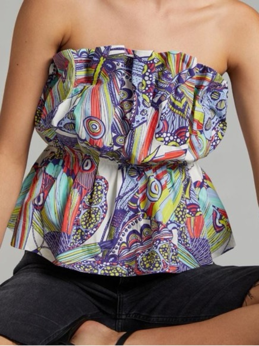 Anthropologie - Diana Ruffled Tube Top Size XS